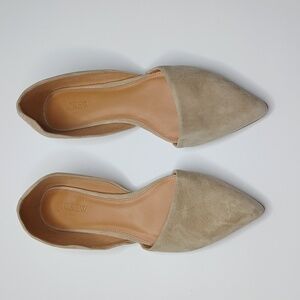 J. Crew Suede Leather D'Orsay Flats